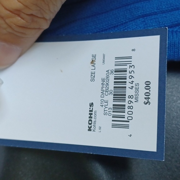 Croft & Barrow Cardigan Sweater Button Front Pleated Sweater, Blue, Size L - Picture 4 of 8